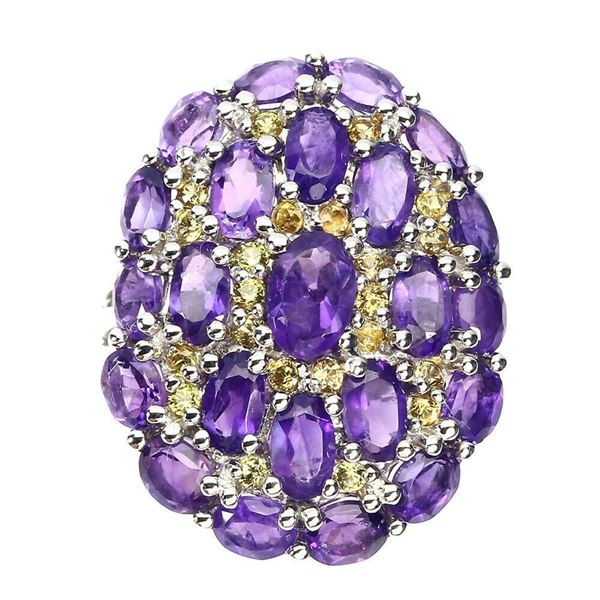 Natural Amethyst & Sapphire Ring