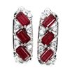 Image 1 : Natural Pigeon Blood  Red Ruby Earrings