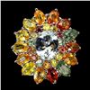 Image 1 : Natural Aquamarine & Multi Color Sapphire Ring