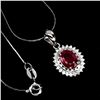 Image 1 : Natural Red Ruby 8x6 MM Pendant/Necklace