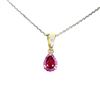 Image 1 : Natural Pear Red Ruby 6x4 MM Necklace