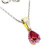 Image 2 : Natural Pear Red Ruby 6x4 MM Necklace