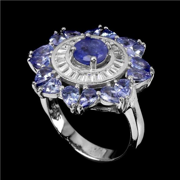 Natural Top Rich Blue Violet Tanzanite Ring