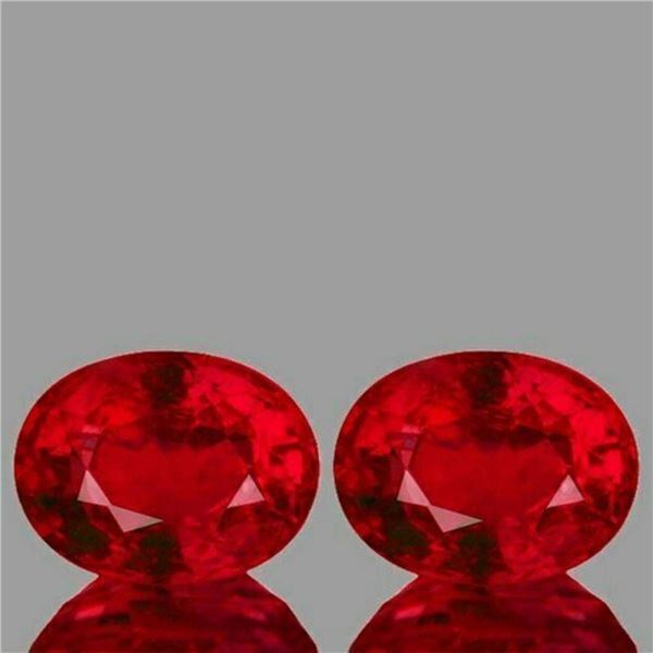 Natural AAA Fire Red Mozambique Ruby Pair