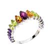 Image 2 : Natural Marquise Rhodolite Garnet Citrine Peridot Ring
