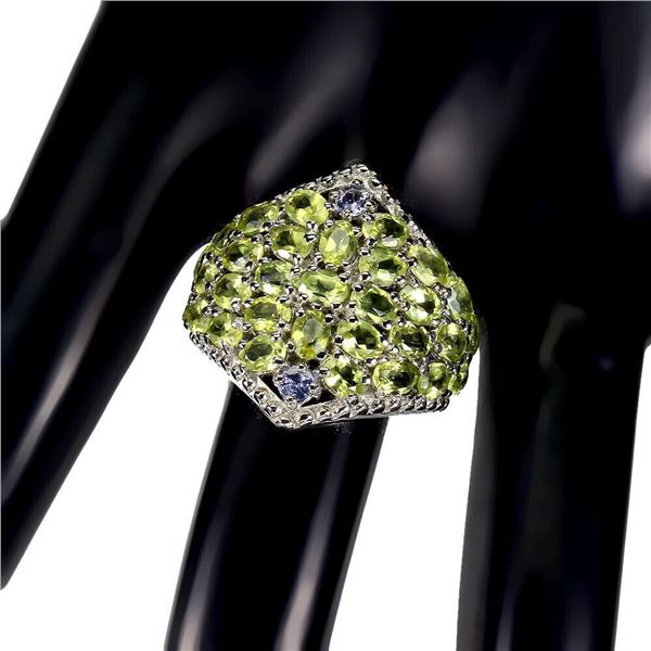 Natural Peridot Tanzanite Ring