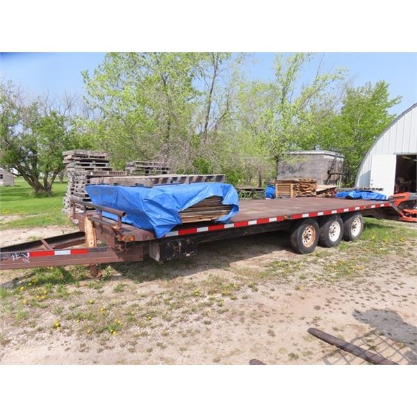 Pintle Hitch 22' Flat Steel Deck Trailer with 3'