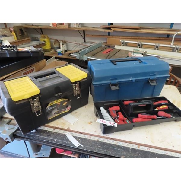 2 Tool Boxes with Screwdrivers and Clamps