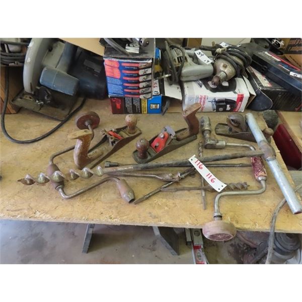 Antique Wood Planer, Brace A Bit Auger Bit