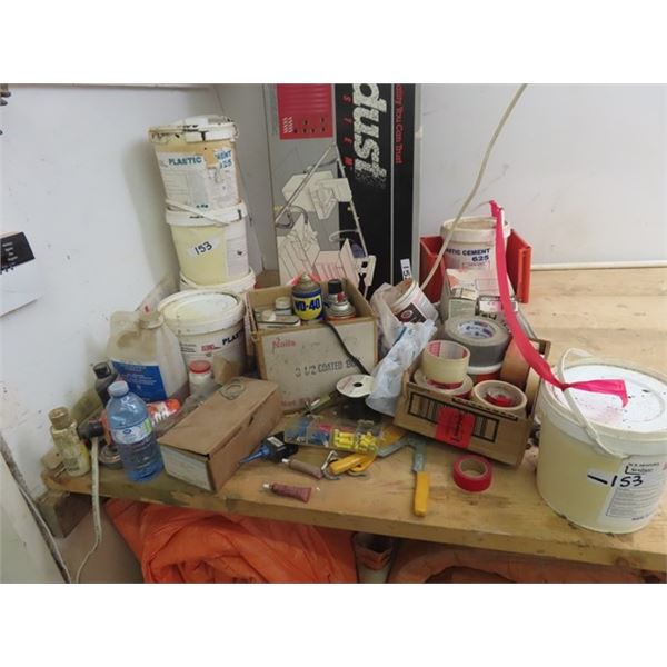 WD 40, Lubricants, Tape, Plastic Cement for