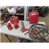 Image 1 : 2 Jerry Gas Cans, 3 Jacks, Booster 