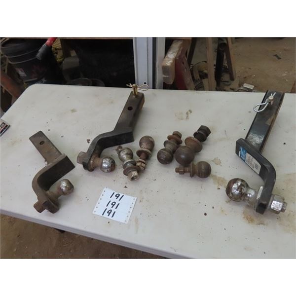 3 Reciever Hitches, 8 Balls, Pintle Hitch