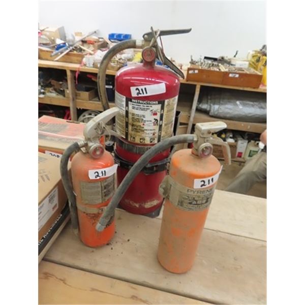3 Fire Extinguishers - Big One Charged
