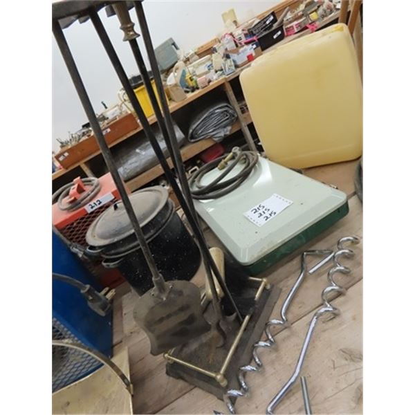 Coleman Stove, Water Jug, Canner, Fire 