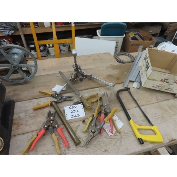 Tin Snips, Brass Punch, Gear Puller, Hack Saw 