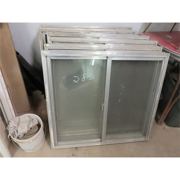 (6) Aluminum Framed Sliding Windows 36'' x 32''