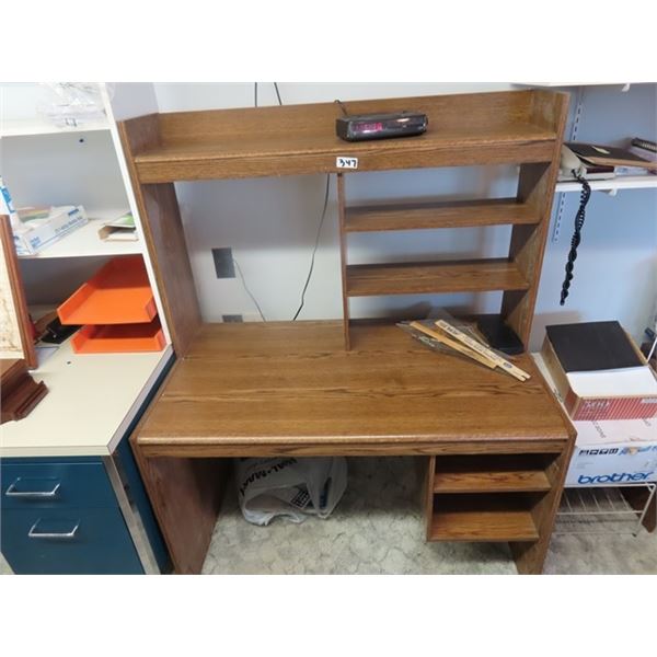 Particle Board Desk with Hutch