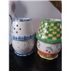 Image 2 : LARGE 2 PCS 10" HIGH CERAMIC COLOURFUL CANDLE LANTERNS