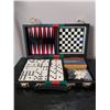 Image 1 : CASE OF CRIB, CHECKERS, CHESS, BACKGAMMON DOMINOES ALL IN ONE CASE