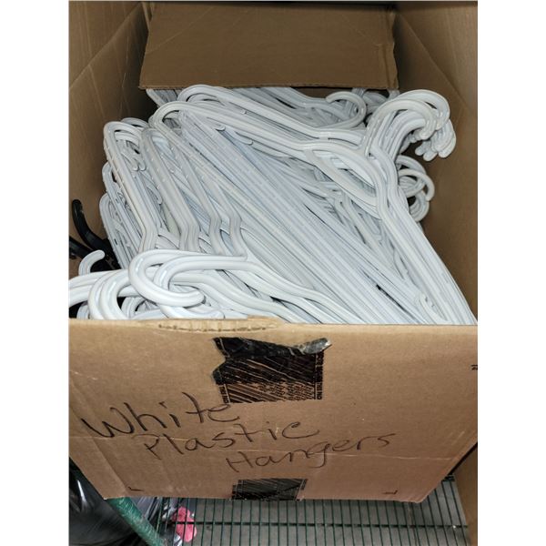 LOT OF 50 WHITE PLASTIC HANGERS