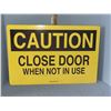 Image 1 : CAUTION METAL ALUMINUM SIGN UNUSED