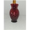Image 2 : ETCHED CRANBERRY RED FLOWER VASE