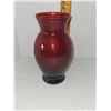 Image 3 : ETCHED CRANBERRY RED FLOWER VASE