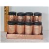 Image 1 : VINTAGE TIN COPPER SPICE RACK AND CONTAINERS