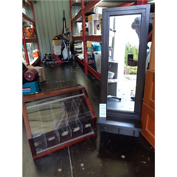 Mirrored Coat Rack & Display Case. Cat A