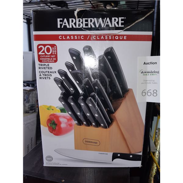 New Faberware Kitchen Knife Block Set Cat B