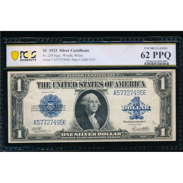 1923 $1 Silver Certificate PCGS 62PPQ