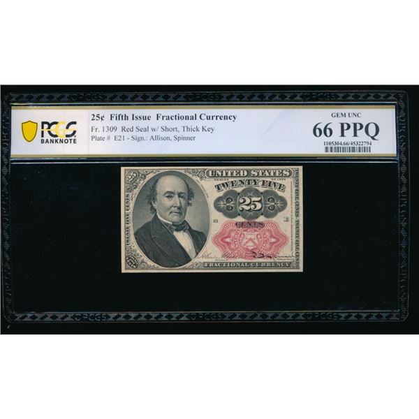 25 Cent Fifth Issue Fractional PCGS 66PPQ