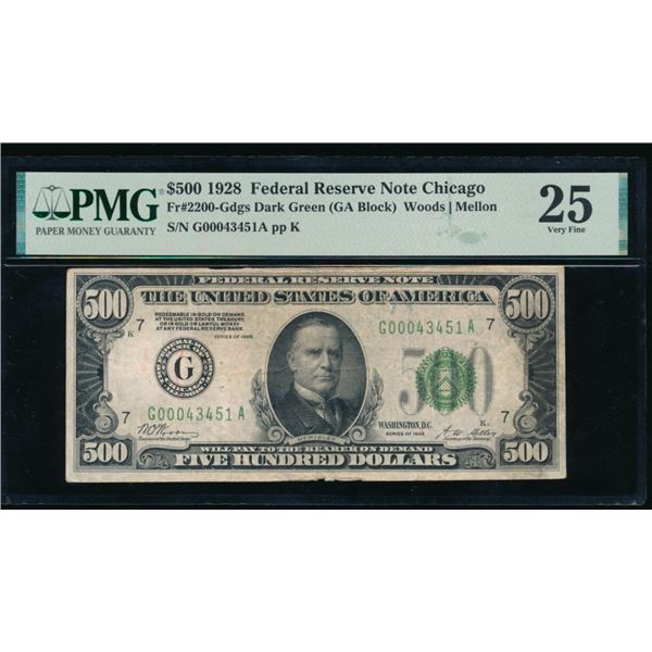 1928 $500 Chicago FRN PMG 25