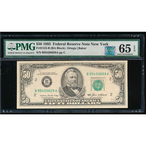 1985 $50 New York FRN PMG 65EPQ