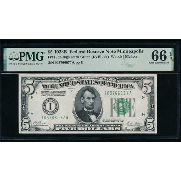 1928B $5 Minneapolis FRN PMG 66EPQ