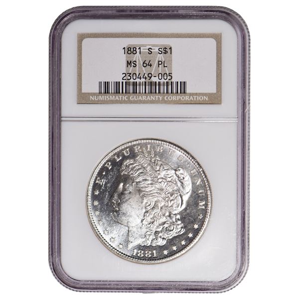 1881-S $1 Morgan Silver Dollar NGC MS64PL