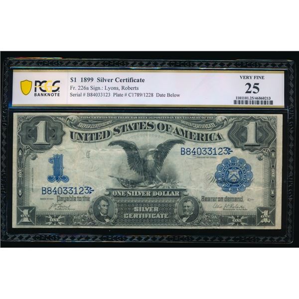 1899 $1 Black Eagle Silver Certificate PCGS 25