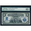 Image 1 : 1899 $2 Mini Porthole Silver Certificate PMG 65EPQ