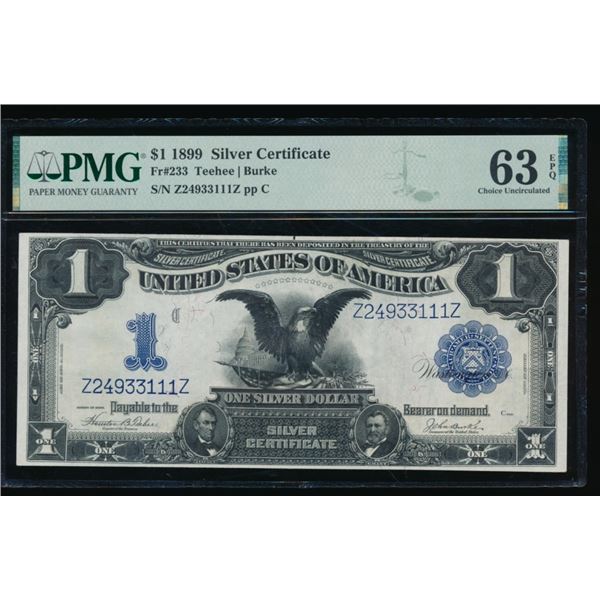 1899 $1 Black Eagle Silver Certificate PMG 63EPQ