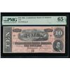 Image 1 : 1864 $10 T-68 Confederate PMG 65EPQ