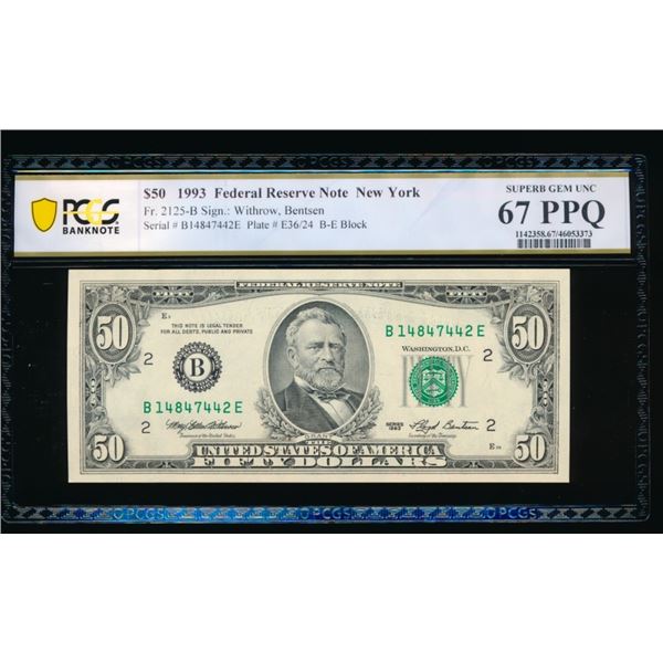 1993 $50 New York FRN PCGS 67PPQ