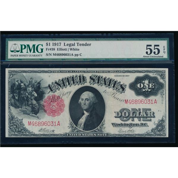 1917 $1 Legal Tender Note PMG 55EPQ