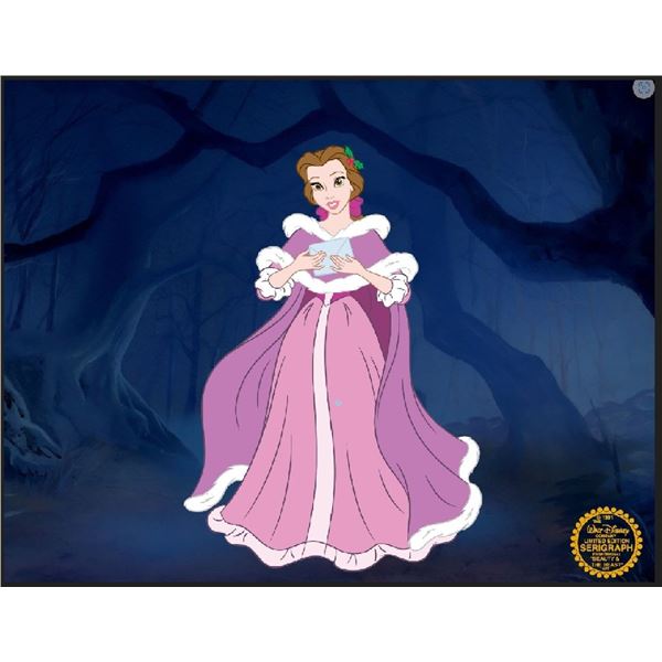 Disney Belle Beauty And The Beast Sericel Animation Art Serigraph Cel