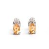 Image 1 : Plated Rhodium 0.82cts Citrine and Diamond Earrings