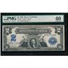 Image 1 : 1899 $2 Mini Porthole Silver Certificate PMG 40