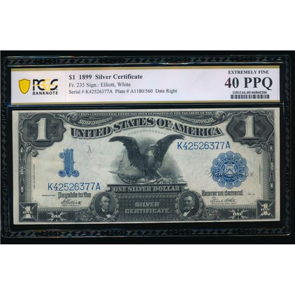 1899 $1 Black Eagle Silver Certificate PCGS 40PPQ