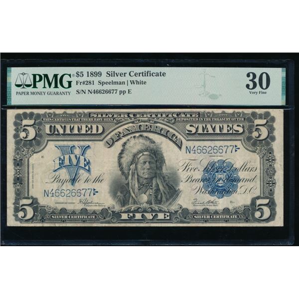 1899 $5 Chief Silver Certificate PMG 30