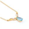 Image 2 : Plated 18KT Yellow Gold 4.75ctw Blue Topaz and Diamond Pendant with Chain