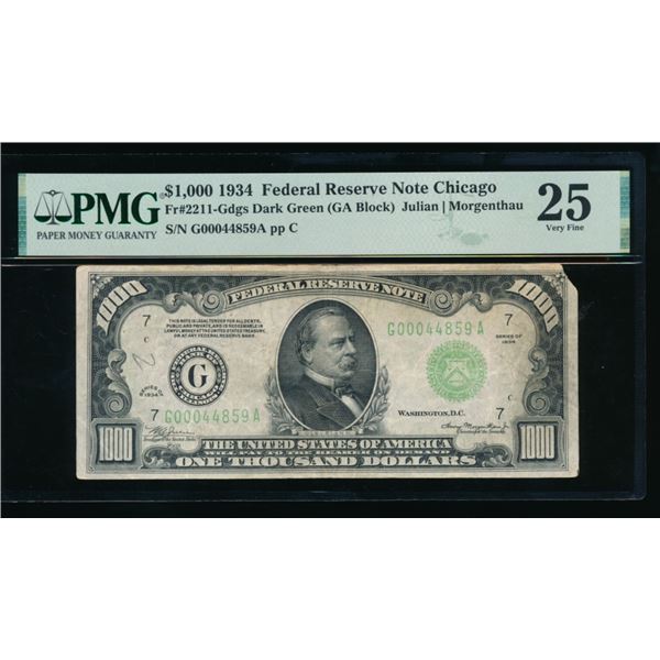 1934 $1000 Chicago FRN PMG 25