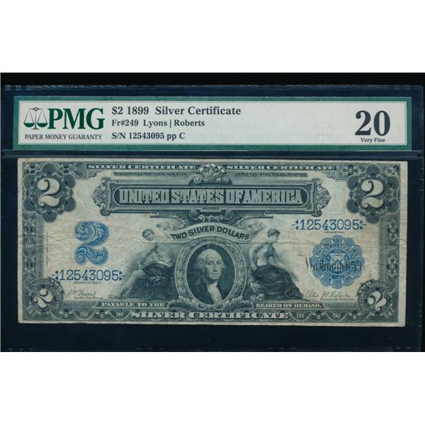 1899 $2 Mini Porthole Silver Certificate PMG 20